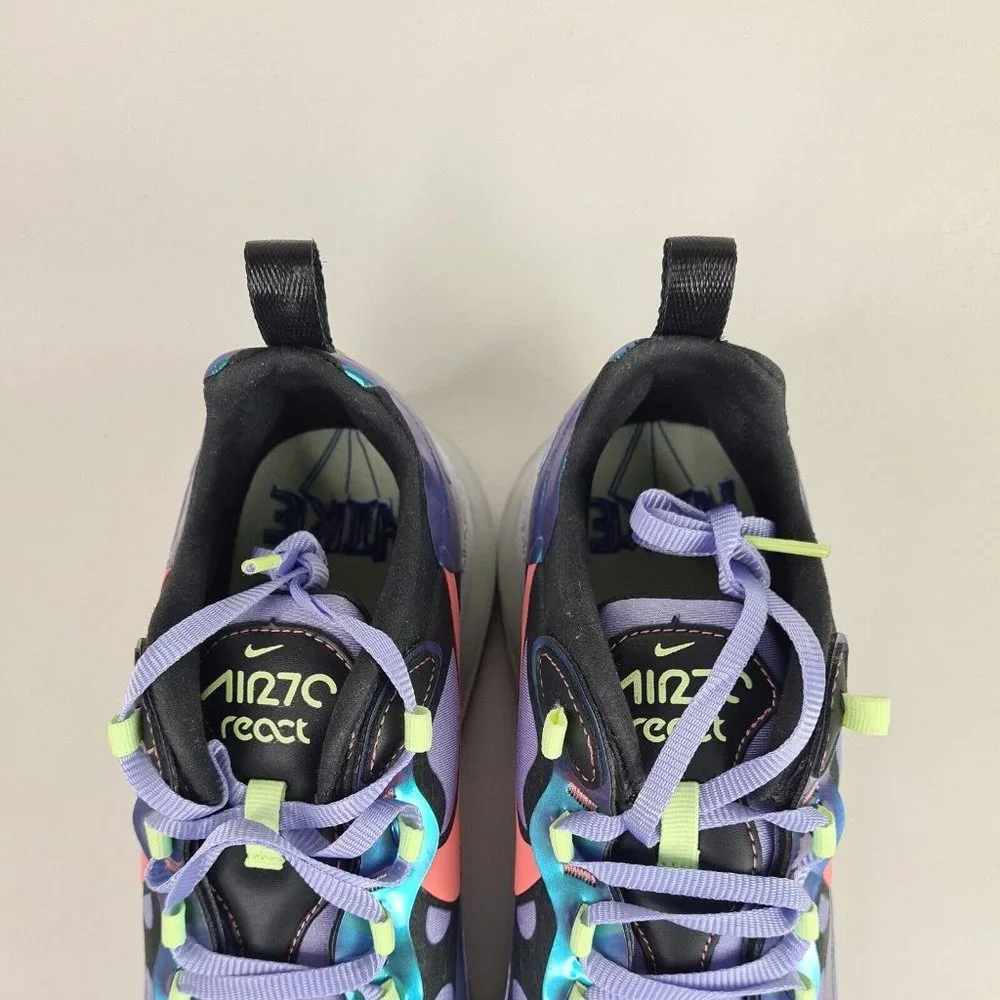 Nike Air Max 270 React Purple Gry Running Women Sneakers Shoes - Picture 4 of 14